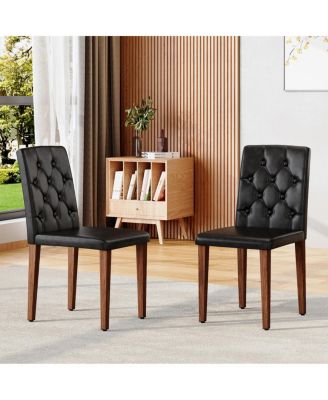 Elegant PU Dining Chair with Ergonomic Buckle Backrest