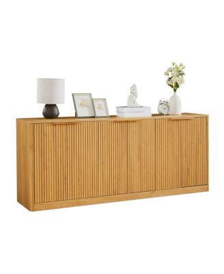 67-inch Modern Wavy Sideboard with Curved Contour Design and 6 Doors