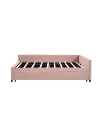 Streamdale Upholstered Daybed with Trundle (Pink)