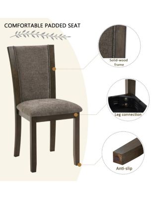  Wooden Dining Chairs Set of 4 with Padded Seat, Upholstered Side Chair