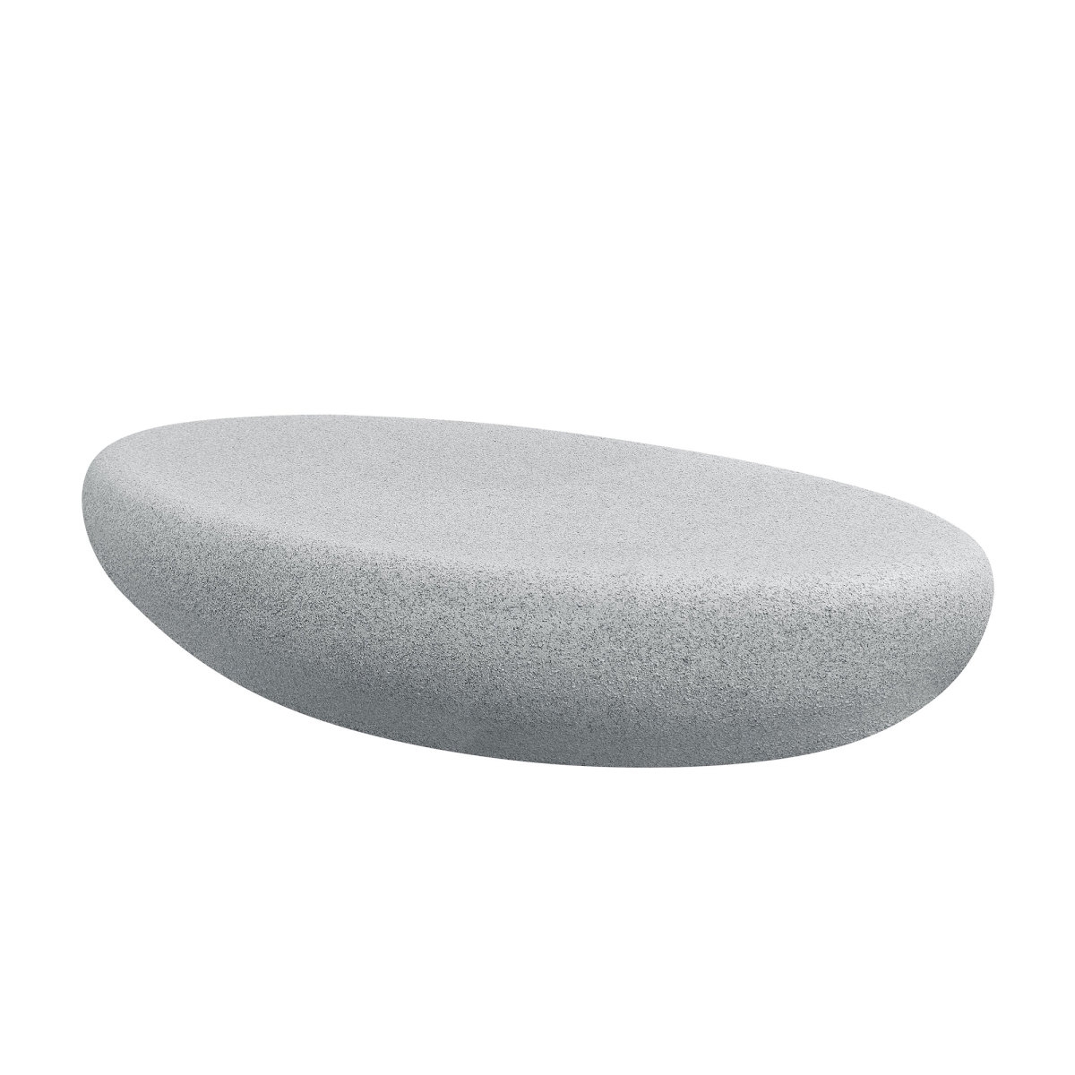 Streamdale Furniture Fiberglass Elliptical Coffee Table for Living Room, Vintage Matte Rocks Table