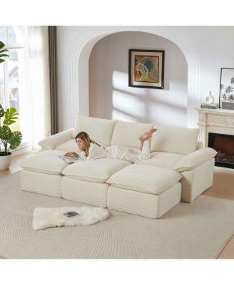 Modern corduroy cloud sofa, freely combined, comfortable sitting experience