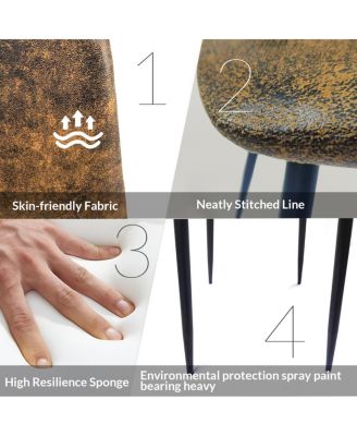 55" MDF Wood Dining Table and 4 Modern Chairs Set, Mid Century Kitchen Table Set