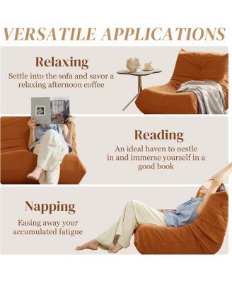 Luxury Orange Microfiber Accent Chair