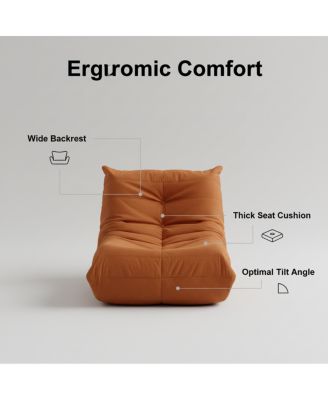 Luxury Orange Microfiber Accent Chair