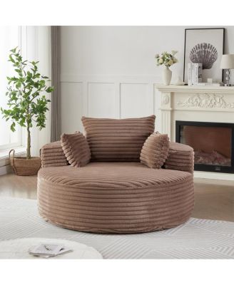 Corduroy Sponge Single Sofa, No Assembly Required, Modern Sleeper Chair