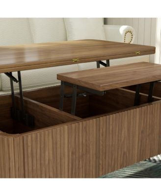 3-in-1 Lift Top Coffee Table, Convertible Dining Table, Storage Table