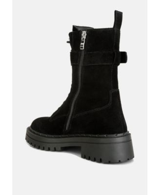 Kasper Womens Suede Chunky high ankle Lug Boots