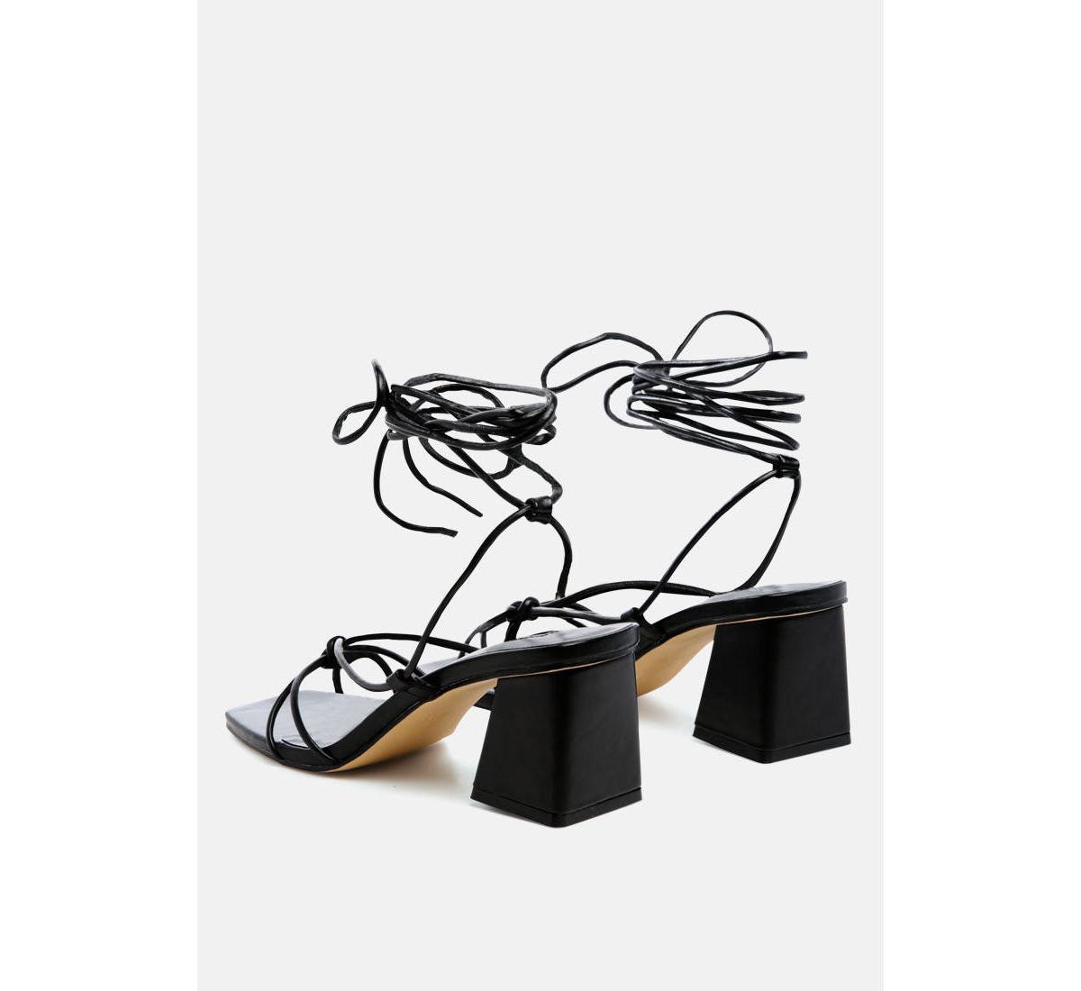 Womens Spruce Tie Up Block Heel Sandals