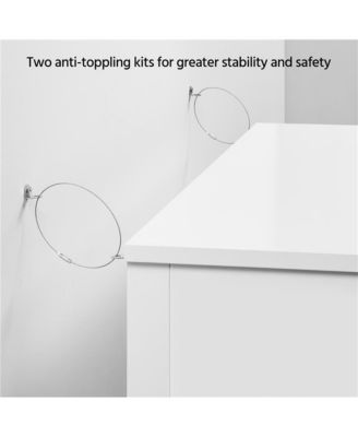 32” H Free-Standing Bathroom Floor Cabinet with 4 Drawers and 2 Doors