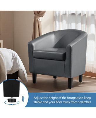 Faux Leather Accent Chair Gray