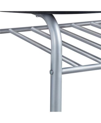 3-Piece Set, Metal Frame, Compact Dining Table with 2 Chairs