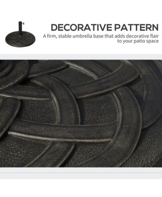 21.5" Round Resin Umbrella Holder Base w/ Decorative Pattern