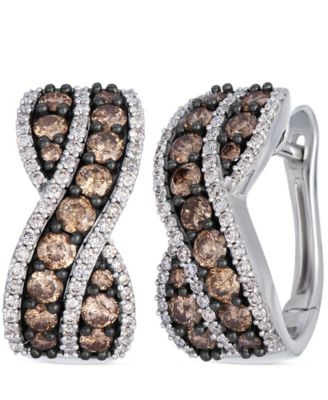 Chocolate Diamond (1.53 ct. t.w.) & Vanilla Diamond (0.56 ct. t.w.) Earrings in 14k Vanilla Gold