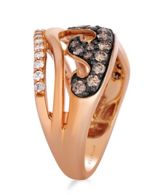 Chocolate Diamond (0.55 ct. t.w.) & Vanilla Diamond (0.18 ct. t.w.) Ring in 14k Strawberry Gold