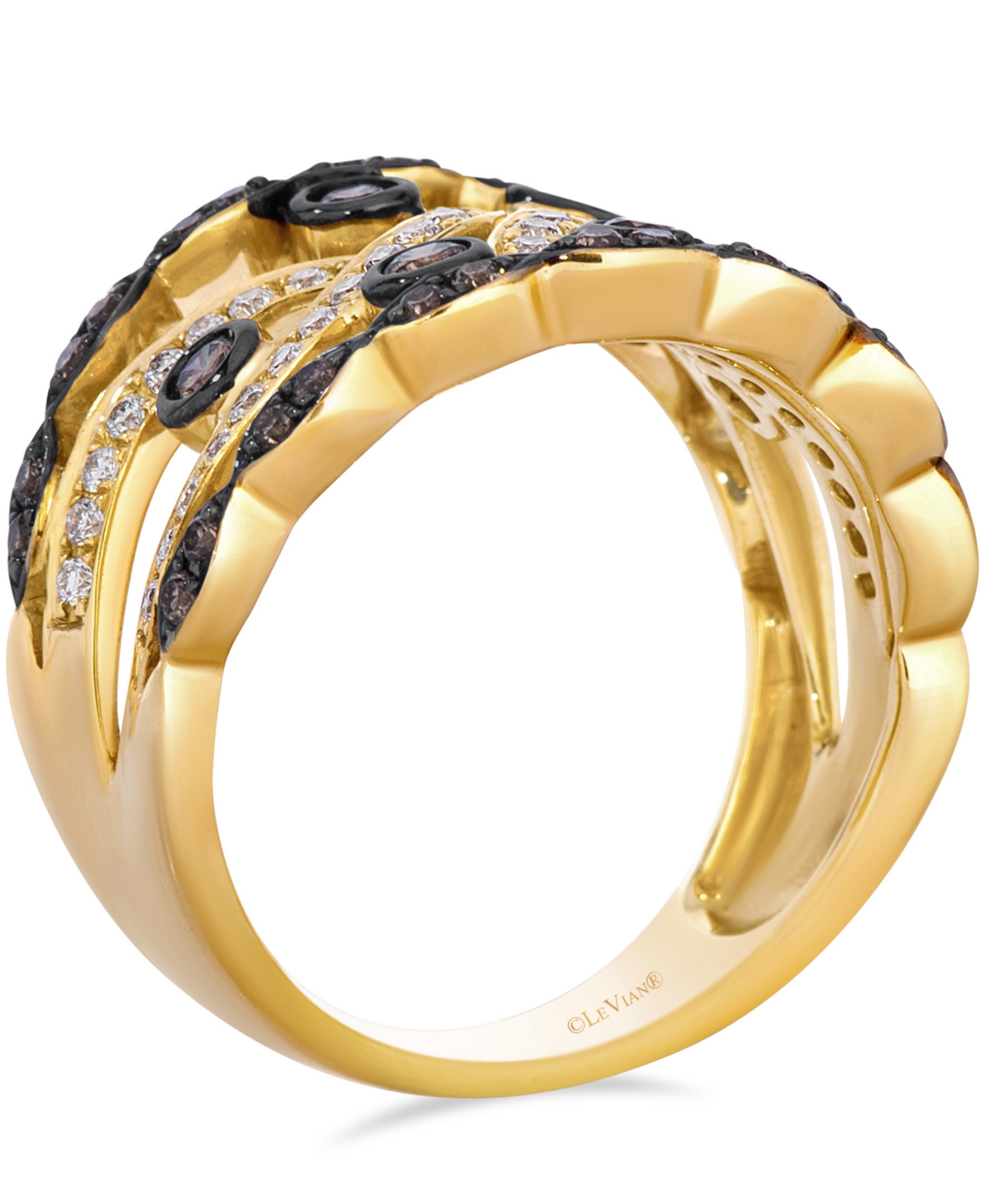 Le Vian Chocolate Diamond (0.43 ct. t.w.) & Vanilla Diamond (0.32 ct. t.w.) Ring in 14k Honey Gold