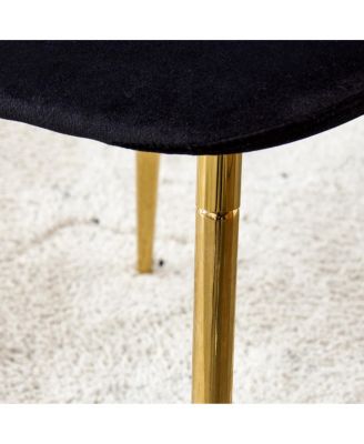Modern Velvet Dining Chairs with Golden Legs (Set of 6)
