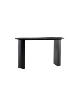Black curved foyer table - minimalist entrance sofa side table
