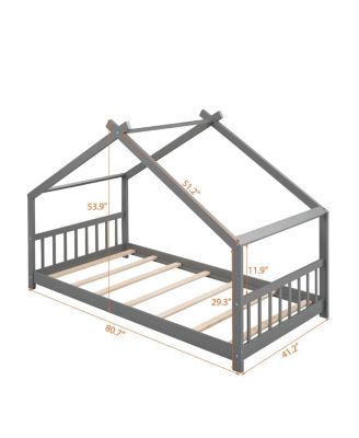 Twin Size House Bed Wood Bed