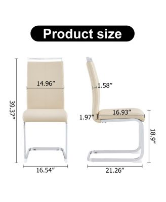 Chrome-Plated Metal PU Leather Padded Office Chair - Easy Assembly