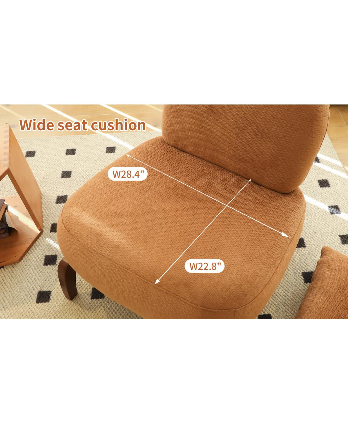 Streamdale Furniture Streamdale Cute Velvet Accent Chair with Solid Wood Legs