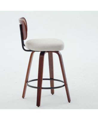 Set of 3, 26" Counter Height Bar Stools - Cane Rattan, Swivel