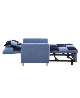 Convertible Sleeper Sofa Chair Bed with Pillow, Teddy Fabric