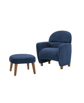 Modern Lazy Chair with Footrest Ottoman for Small Space