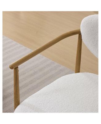 White Teddy Velvet Dining Chair (2 Sets) - Wood Grain Visual