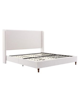 Streamdale  Furniture Harper Tall Upholstered Bed - California King, Textured Ivory Canvas