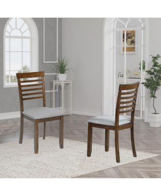 Wooden Dining Chairs Set of 4 with Padded Seat, Walnut