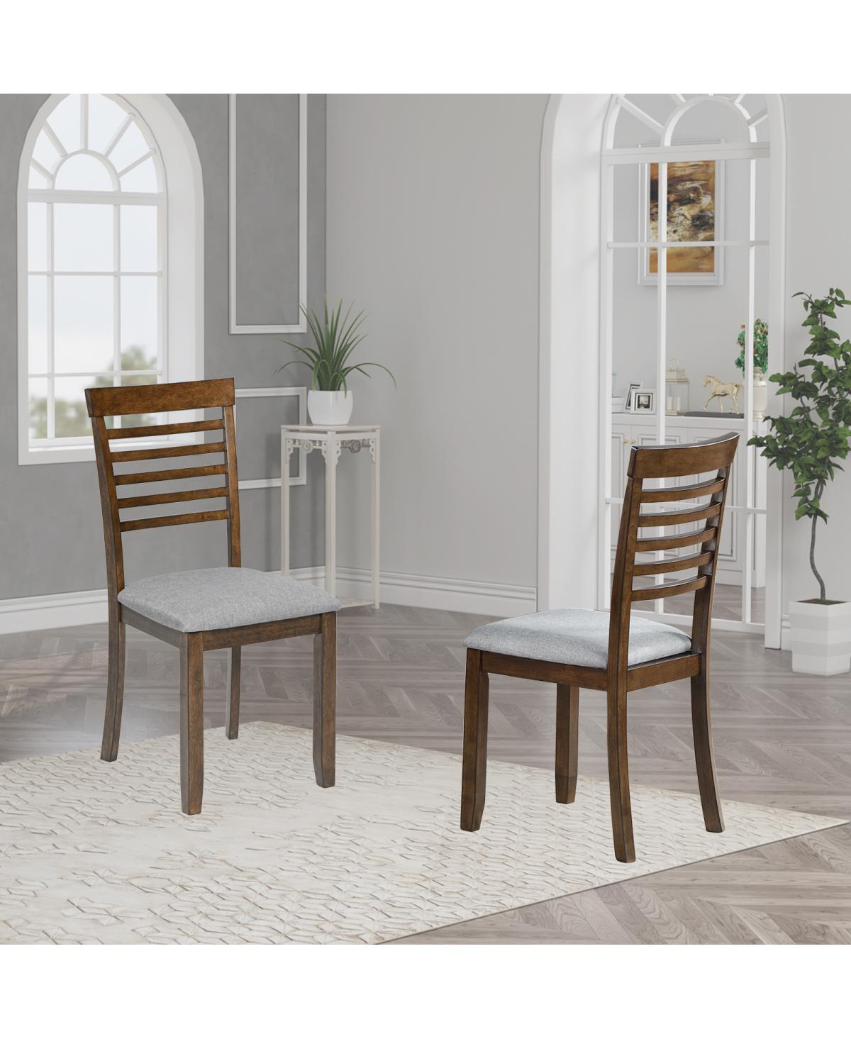Streamdale Furniture Wooden Dining Chairs Set of 4 with Padded Seat, Walnut