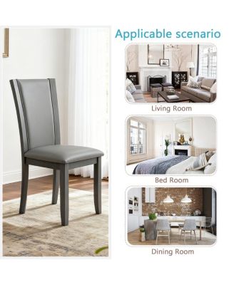 Wooden Dining Chairs Set of 4 with Padded Seat, Upholstered Side Chair