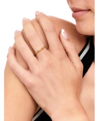 Cable Link Ring in Gold Plated Sterling Silver, Size 6