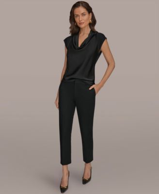 Women's Flat-Front Stretch Double-Layer Pants
