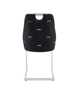 Modern PU Leather Dining Chair with Arched Back