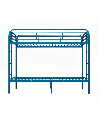 Metal Twin Over Twin Bunk Bed with 2 Ladders