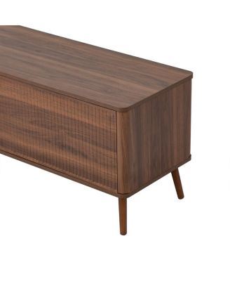 70" Fluted TV Stand with Storage Drawers & Cabinets, Modern Entertainment Center