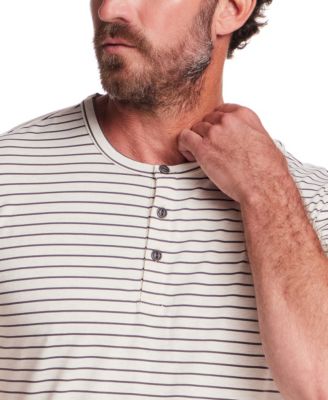 Men's Short-Sleeve Striped Henley Shirt