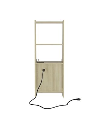 Streamdale  Furniture Smart Nightstand with Charging Station, Light, Bookshelf & Storage