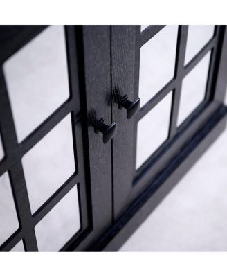 Storage sideboard cabinet with 2 mirrored doors & adjustable shelf