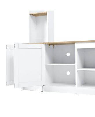 Streamdale Elegant Arched Entertainment Center with Bookshelf & Farmhouse TV Stand