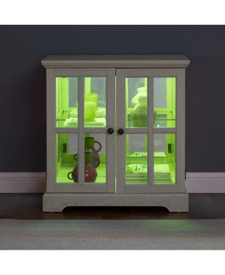 Streamdale LED Curio Display Cabinet with Adjustable Shelves and Lattice Doors