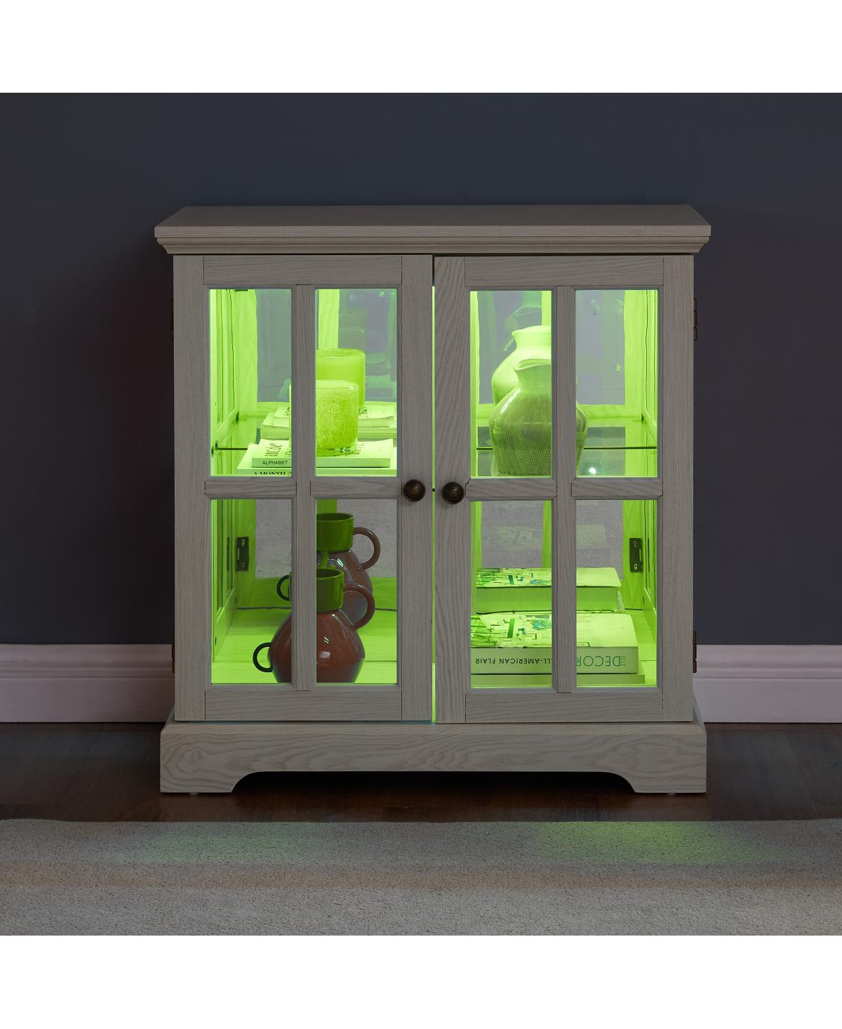 Streamdale Led Curio Display Cabinet with Adjustable Shelves and Lattice Doors
