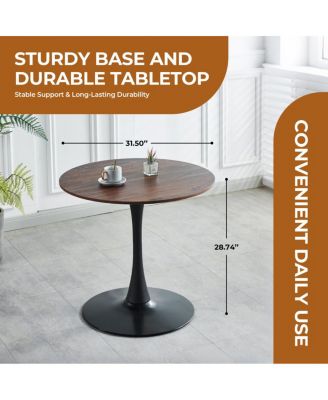 Streamdale Walnut Tulip Dining Table (Seats 2-4) - 31.5" Round MDF Top