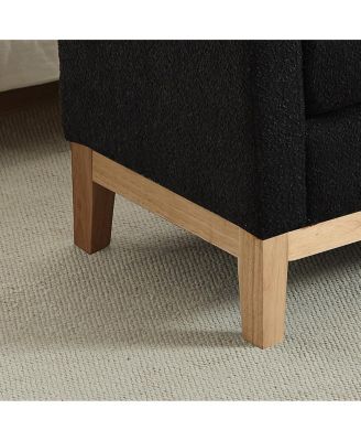 Elegant Upholstered Bench, Daybed, Ottoman with Wood Legs & Bolster Pillows