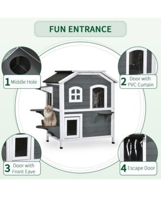 2-Story Outdoor Weatherproof Cat Enclosure