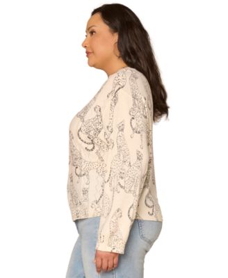 Plus Size Long-Straight Sleeve Sweater