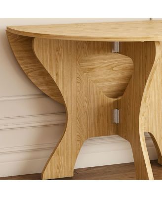 43" Folding Dining Table Set with 2 Chairs, Wild Oak Veneer, Space Saving