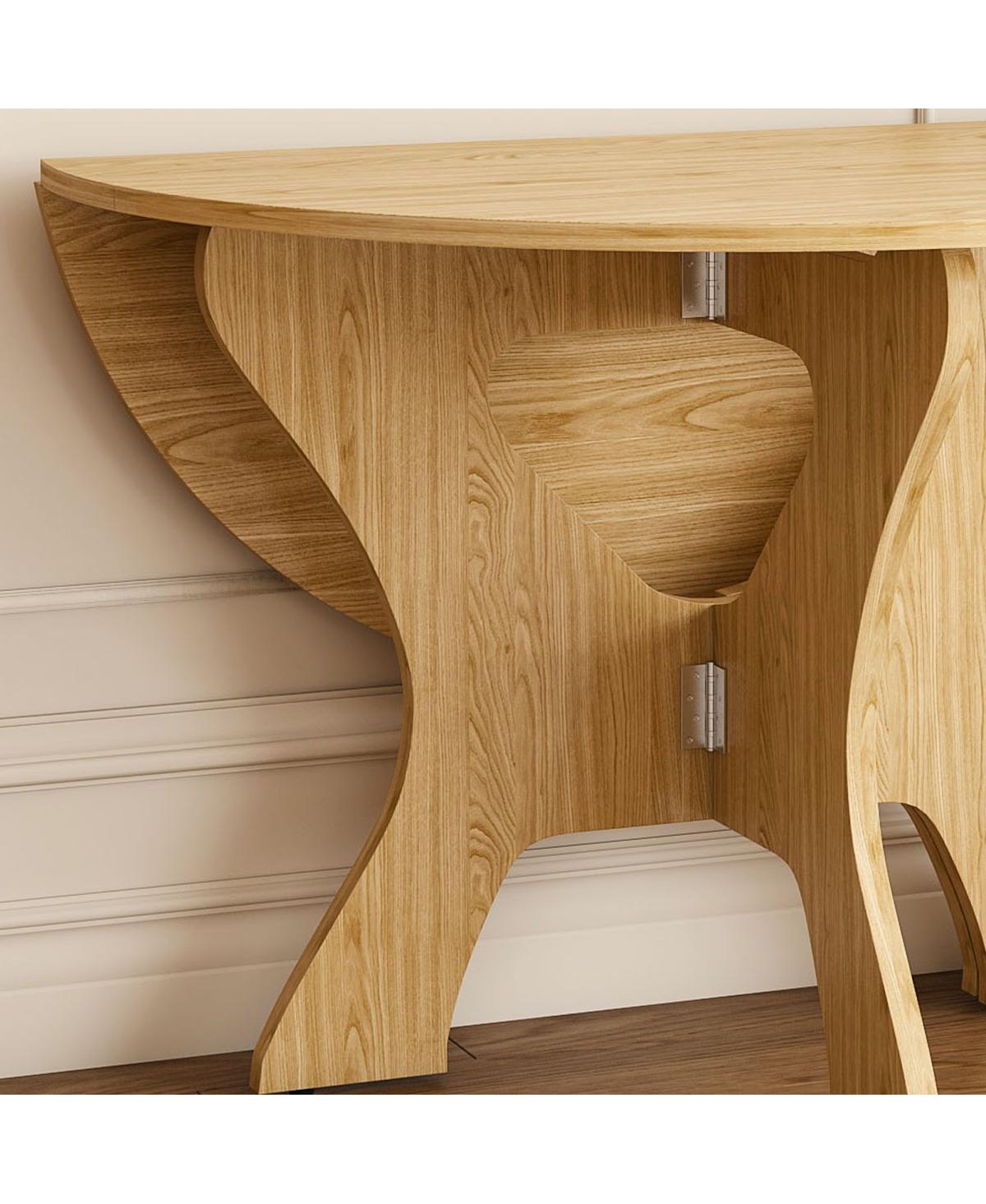 Streamdale Furniture 43" Folding Dining Table Set with 2 Chairs, Wild Oak Veneer, Space Saving